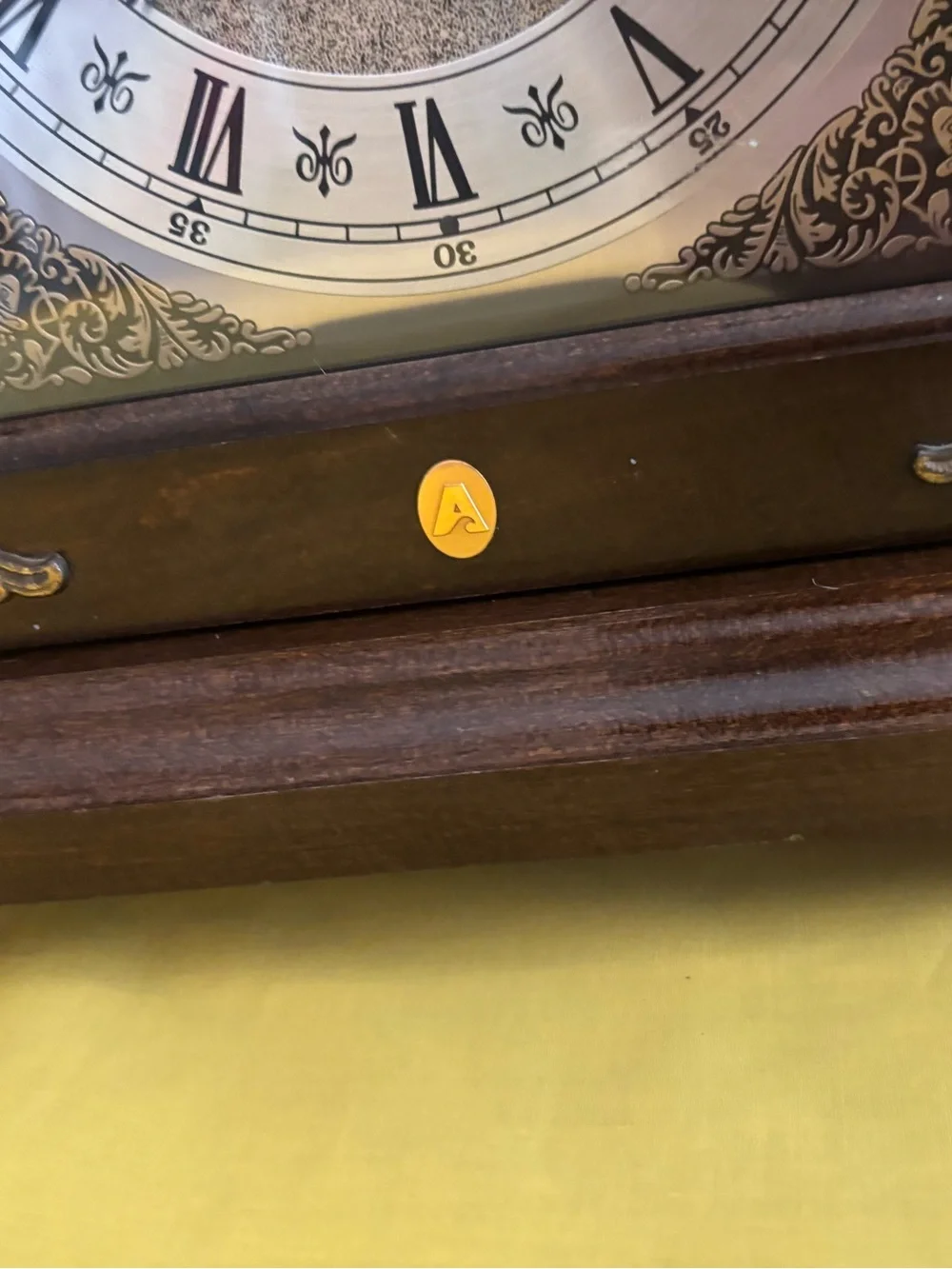 Hamilton Wood Mantel Clock with Gold-Toned Dial